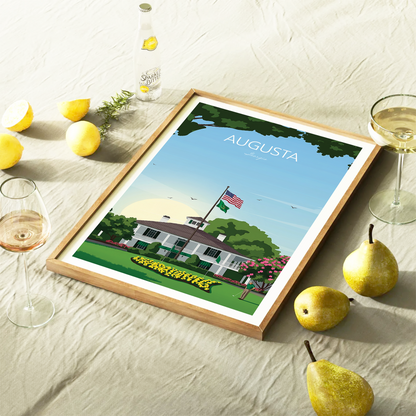 Augusta Golf Course Print — Georgia Clubhouse Wall Art (Unframed)