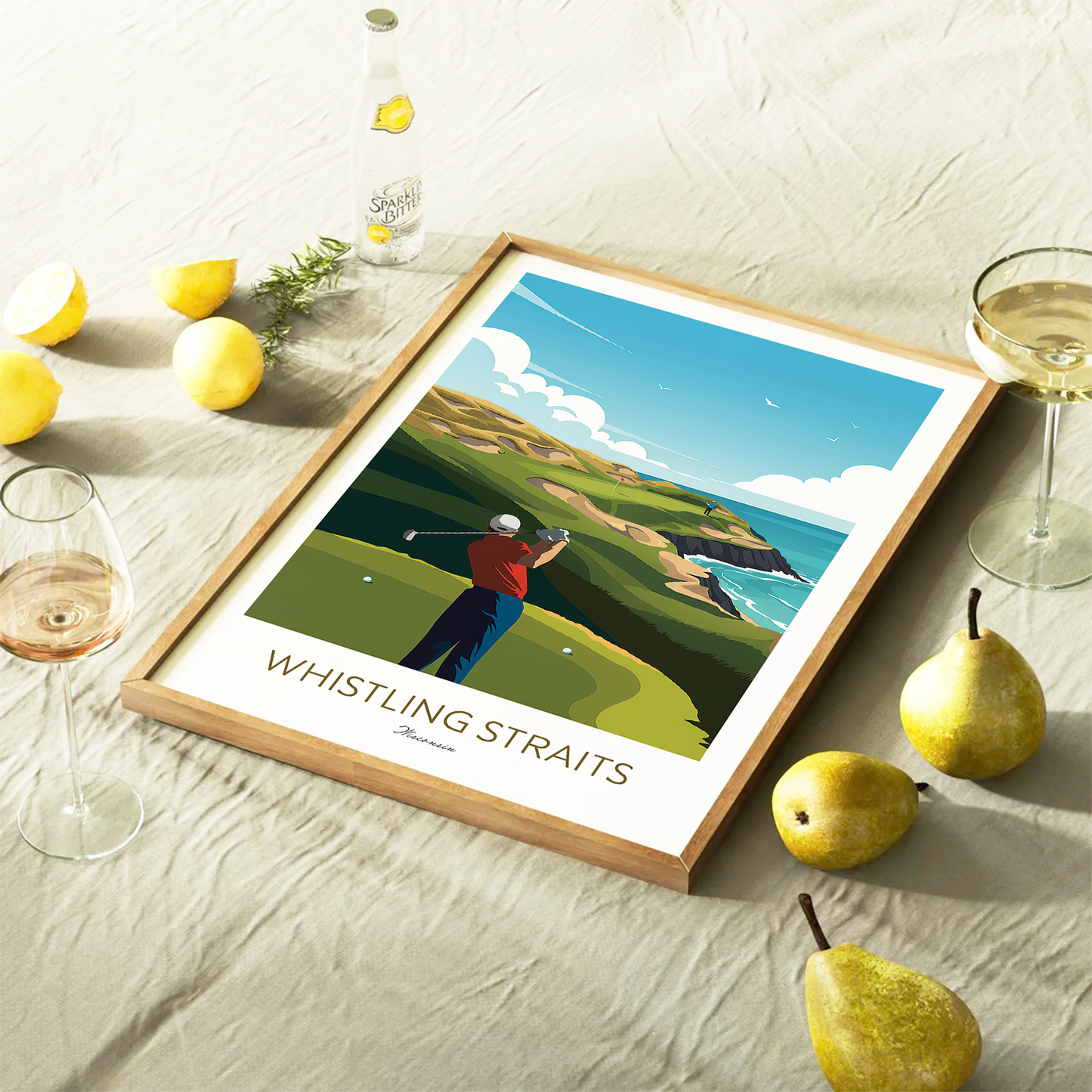 Whistling Straits Golf Course Print - Wisconsin Coastal Wall Art (Unframed)