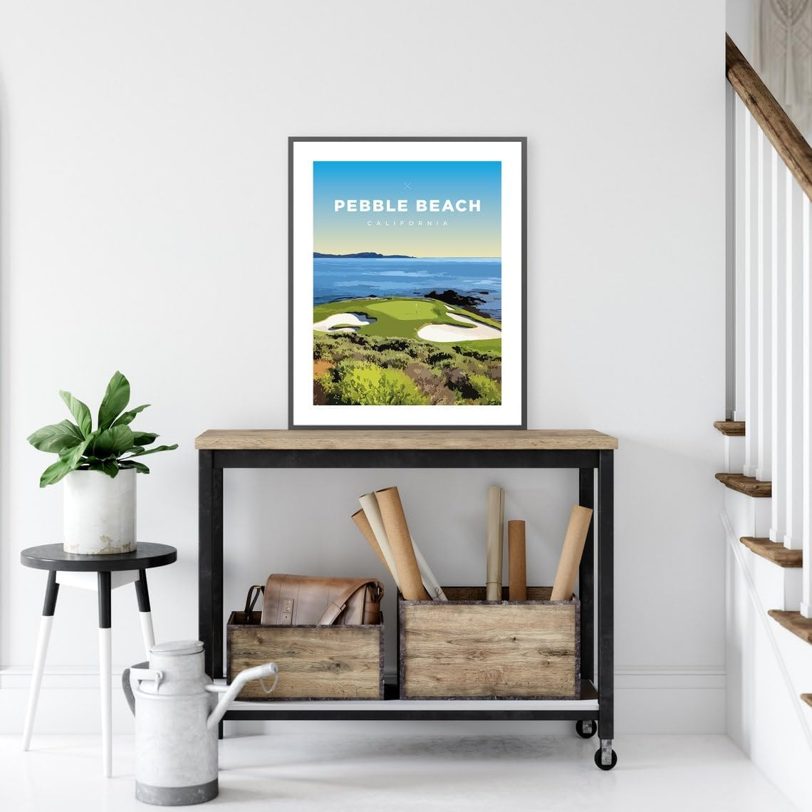 Pebble Beach Golf Course Print — California Ocean View Wall Art (Unframed)