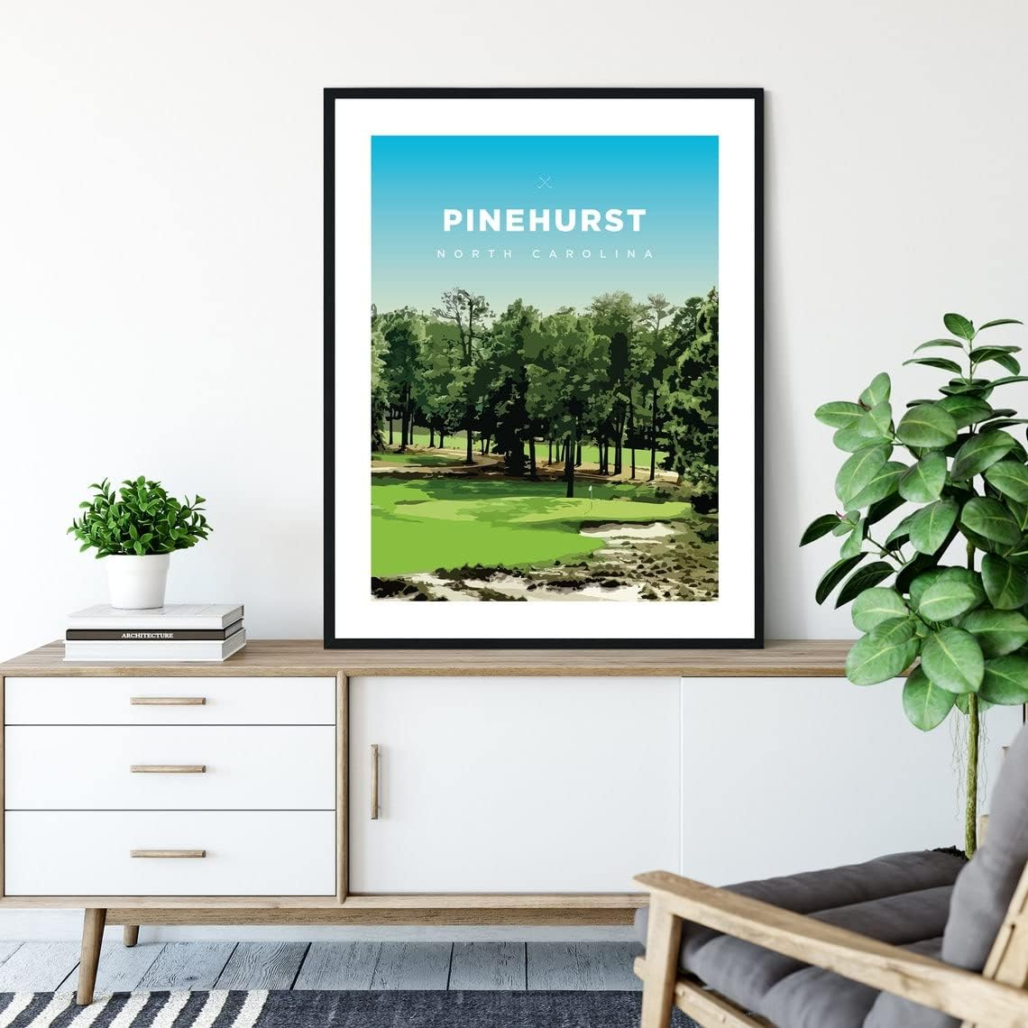 Pinehurst Golf Course Print — North Carolina Sand Hills Wall Art (Unframed)