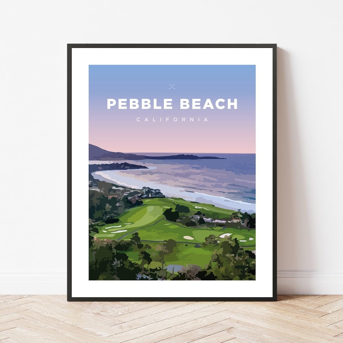 Pebble Beach Golf Course Print – California Coastal Landscape Wall Art (Unframed)