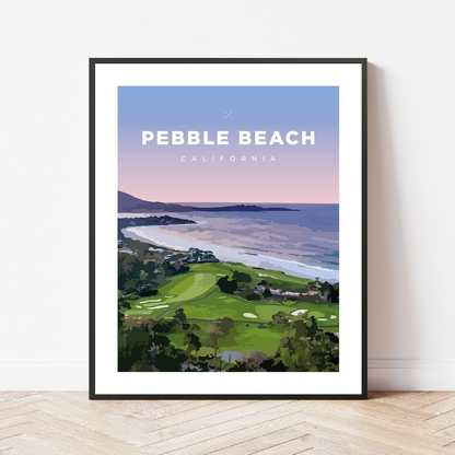 Pebble Beach Golf Course Print – California Coastal Landscape Wall Art (Unframed)
