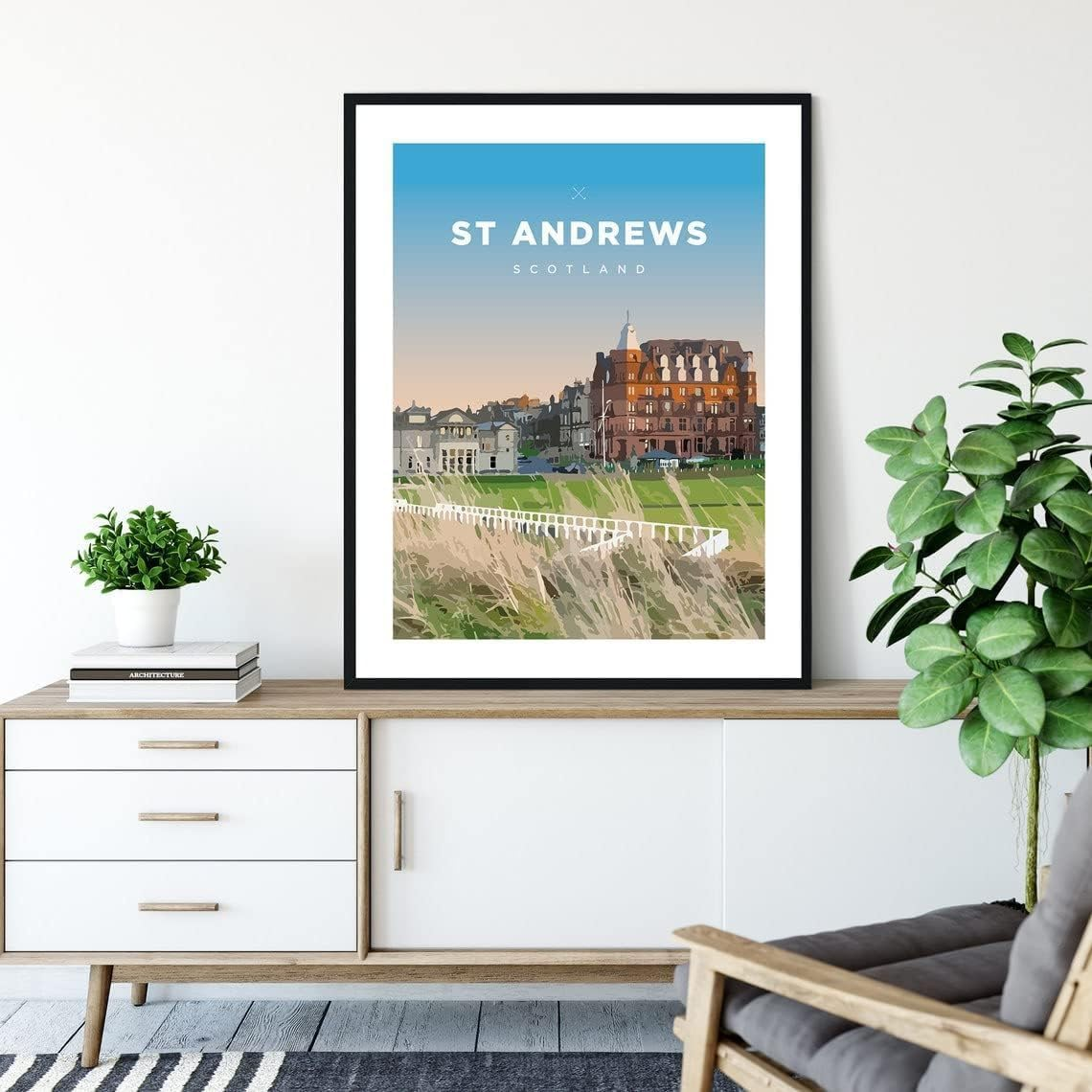 St Andrews Golf Course Print — Scotland Coastal Wall Art (Unframed)