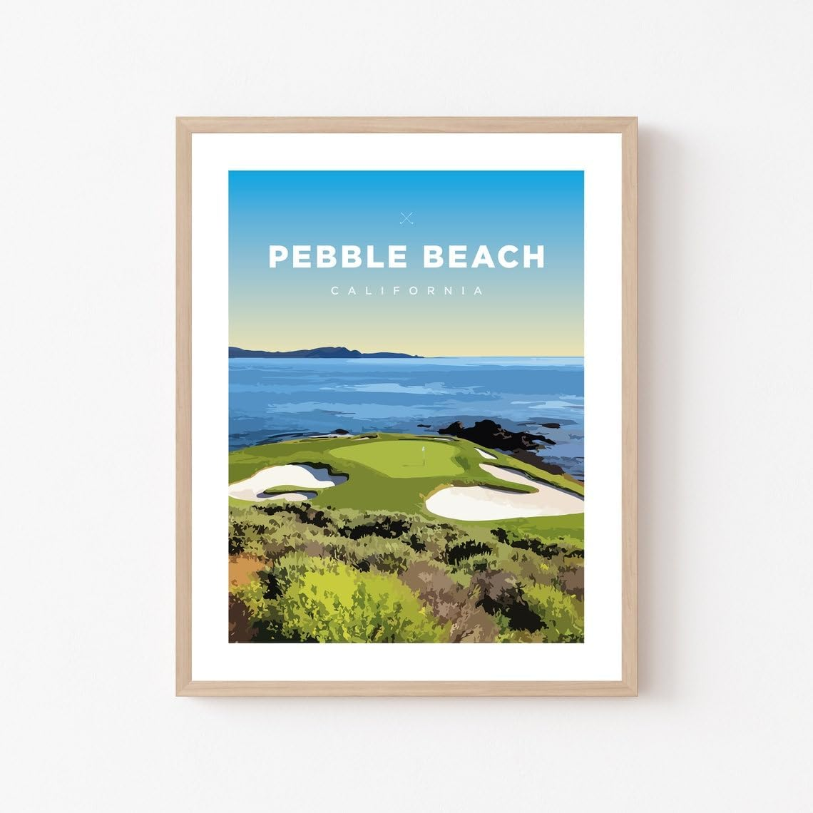 Pebble Beach Golf Course Print — California Ocean View Wall Art (Unframed)