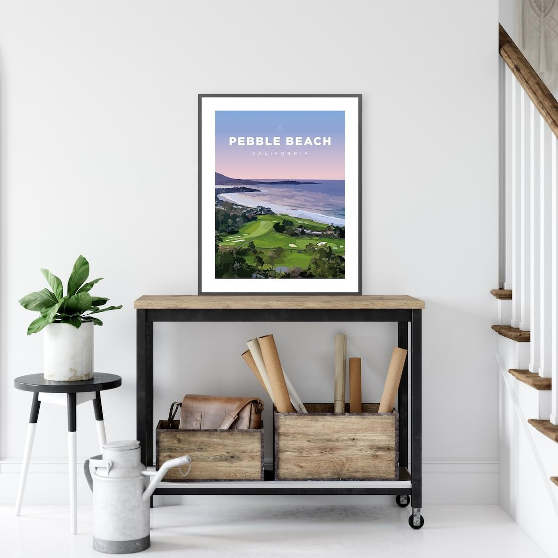 Pebble Beach Golf Course Print – California Coastal Landscape Wall Art (Unframed)