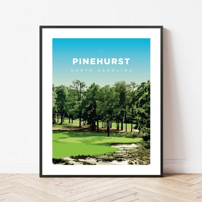 Pinehurst Golf Course Print — North Carolina Sand Hills Wall Art (Unframed)