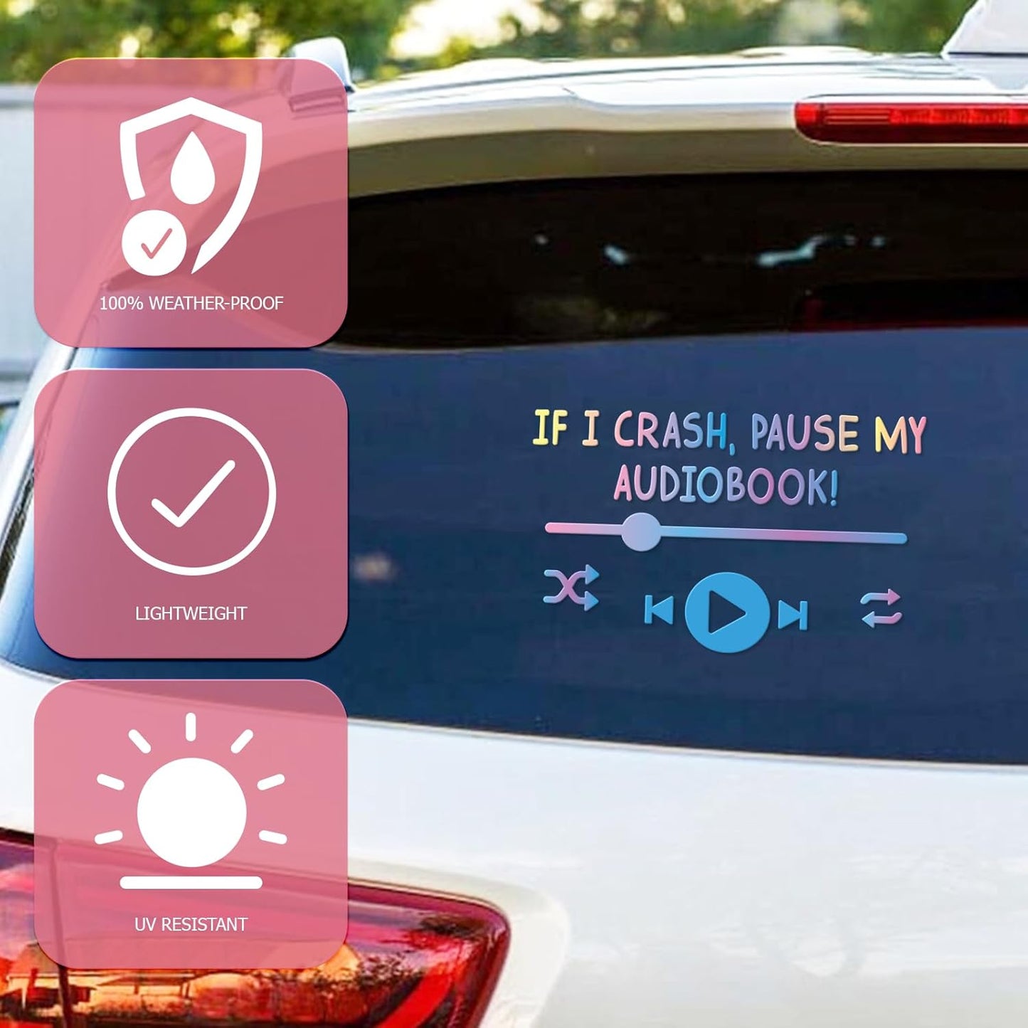 "If I Crash Pause My Audiobook" Car Decal