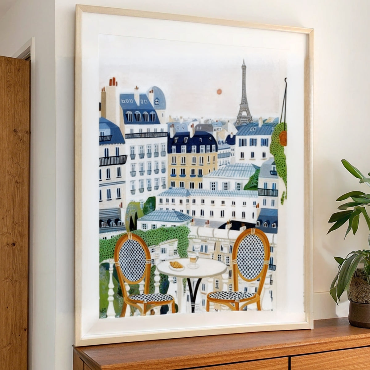Close-up of the Paris print showing the matte paper and white border