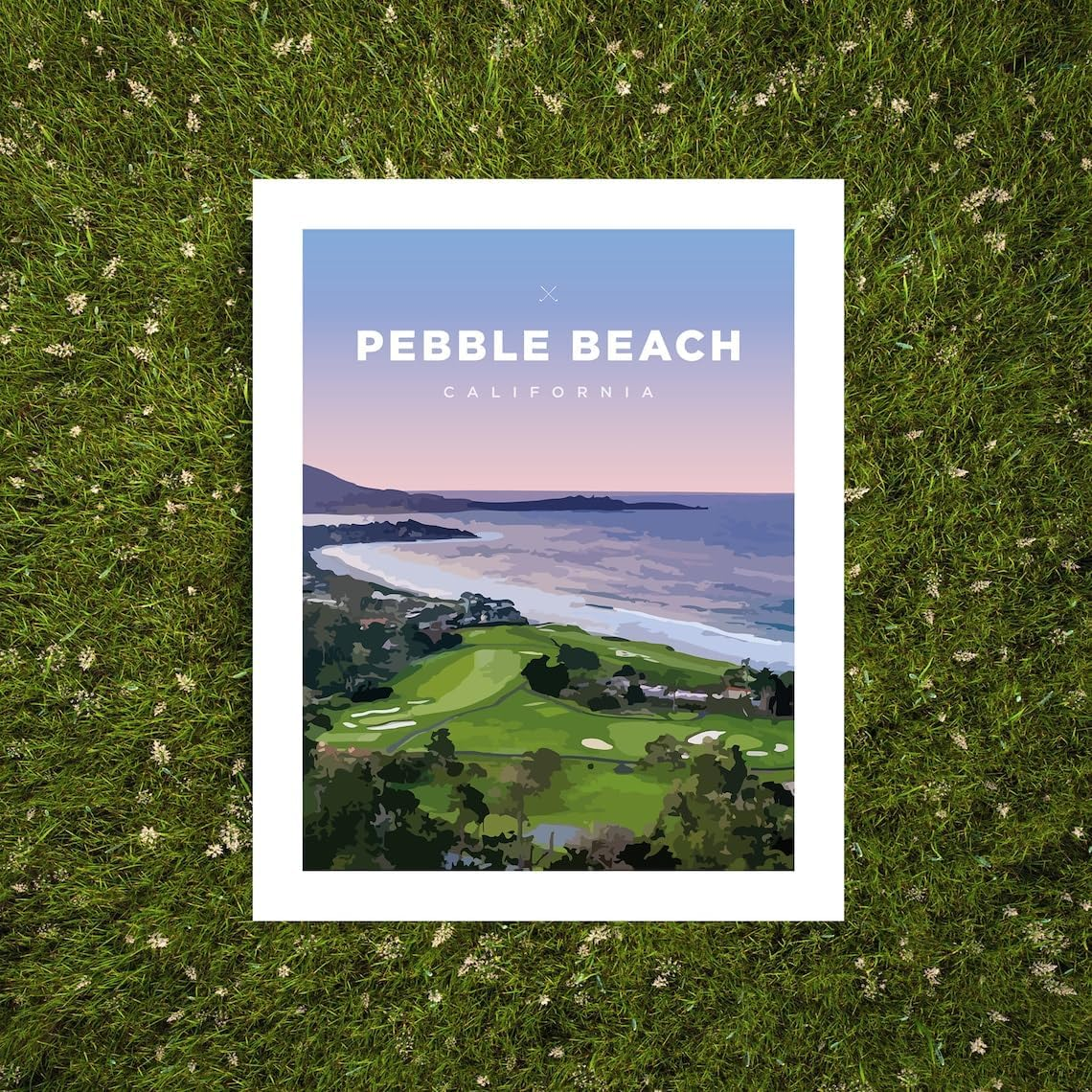 Pebble Beach Golf Course Print – California Coastal Landscape Wall Art (Unframed)