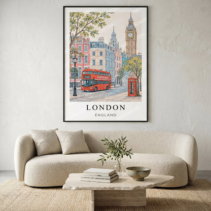 London Travel Print — England City Wall Art