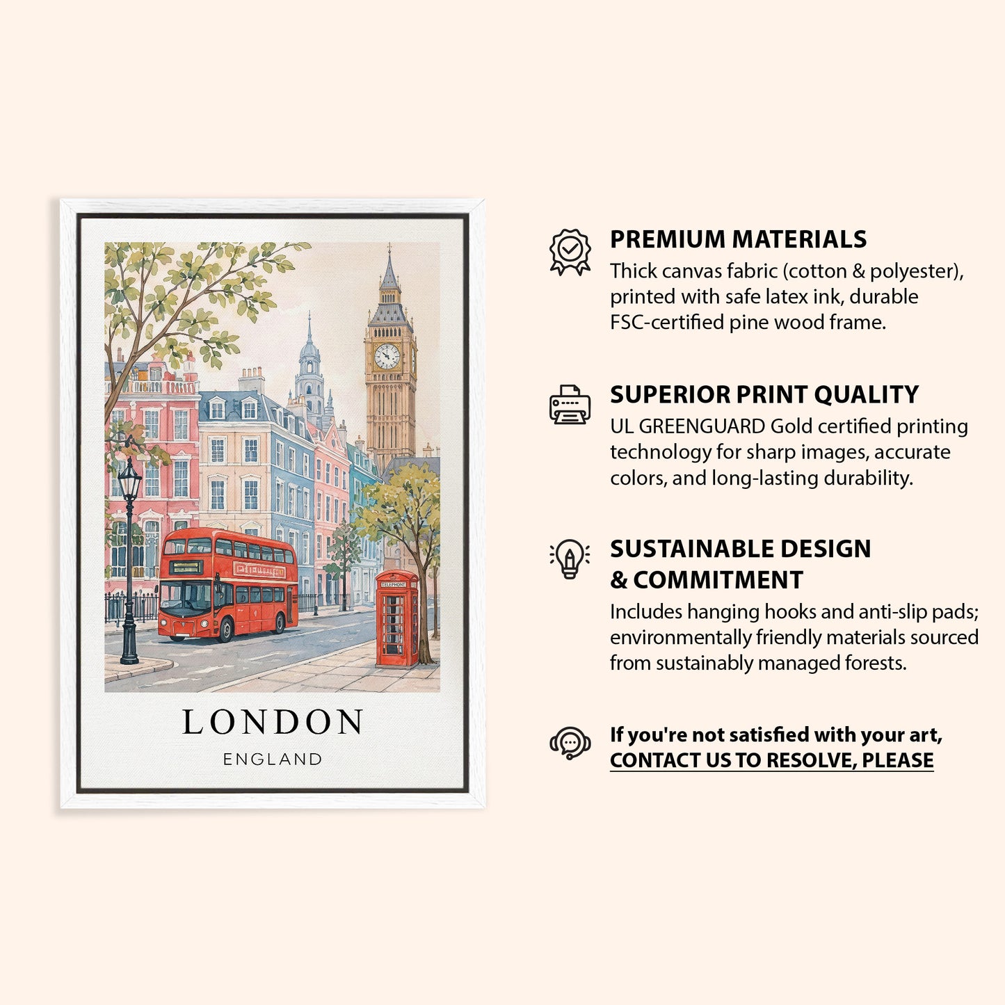 London Canvas Print — England Travel Wall Art