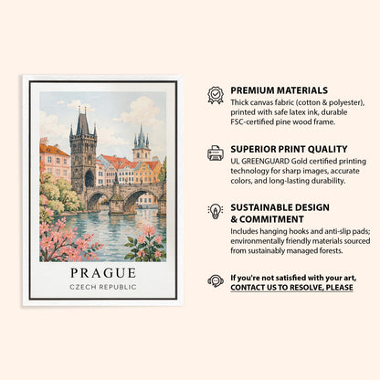 Prague Canvas Wall Art — Czech Republic Cityscape Decor