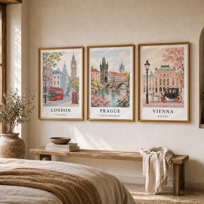 Prague Canvas Wall Art — Czech Republic Cityscape Decor