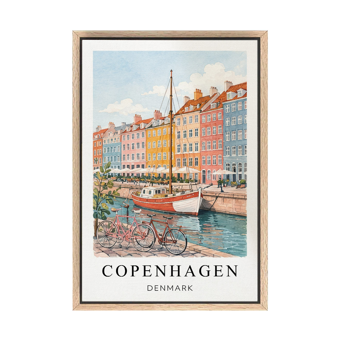 Copenhagen Canvas Wall Art — Denmark Canal Decor