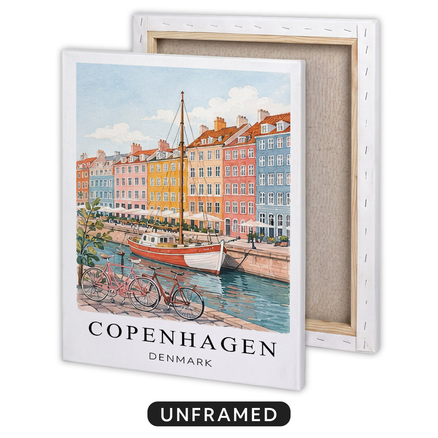 Copenhagen Canvas Wall Art — Denmark Canal Decor