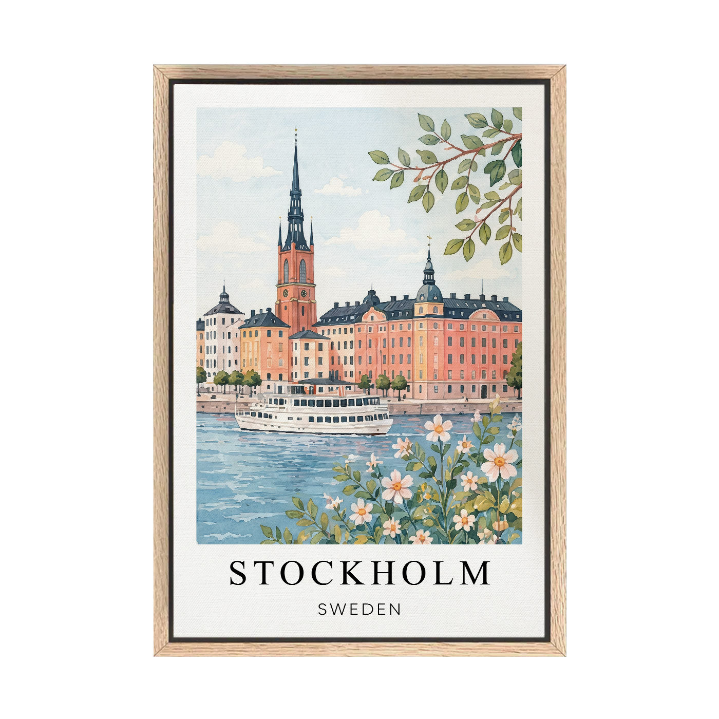 Stockholm Canvas Wall Art — Sweden Waterfront Decor