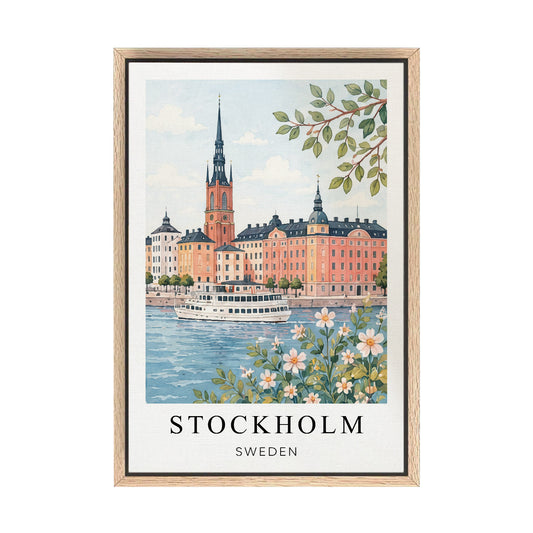 Stockholm Canvas Wall Art — Sweden Waterfront Decor
