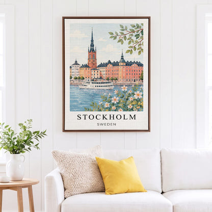 Stockholm Canvas Wall Art — Sweden Waterfront Decor