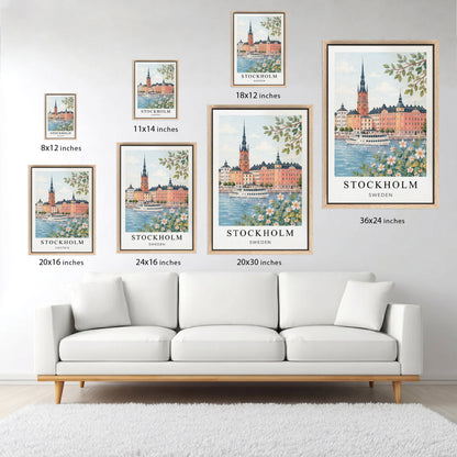 Stockholm Canvas Wall Art — Sweden Waterfront Decor
