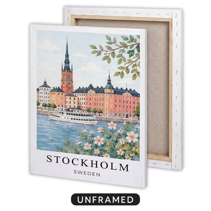 Stockholm Canvas Wall Art — Sweden Waterfront Decor