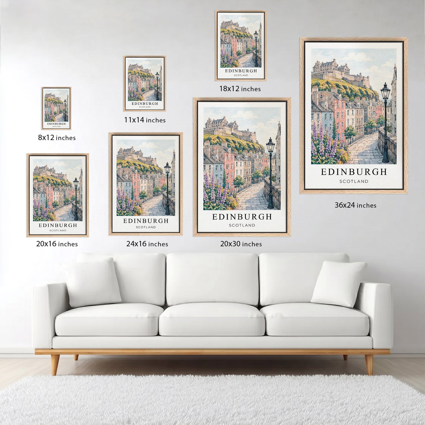 Edinburgh Canvas Wall Art — Scotland Cityscape Decor