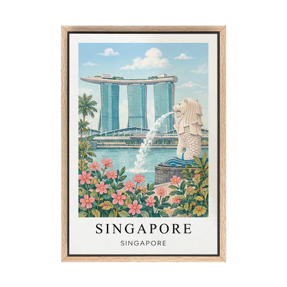 Singapore Canvas Wall Art — Marina Bay Cityscape Decor