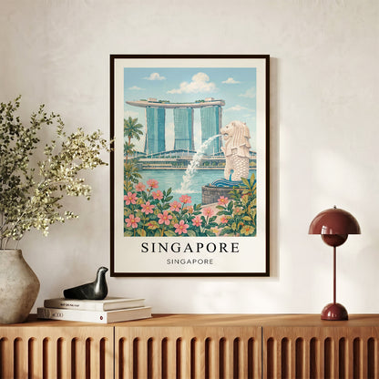 Singapore Canvas Wall Art — Marina Bay Cityscape Decor
