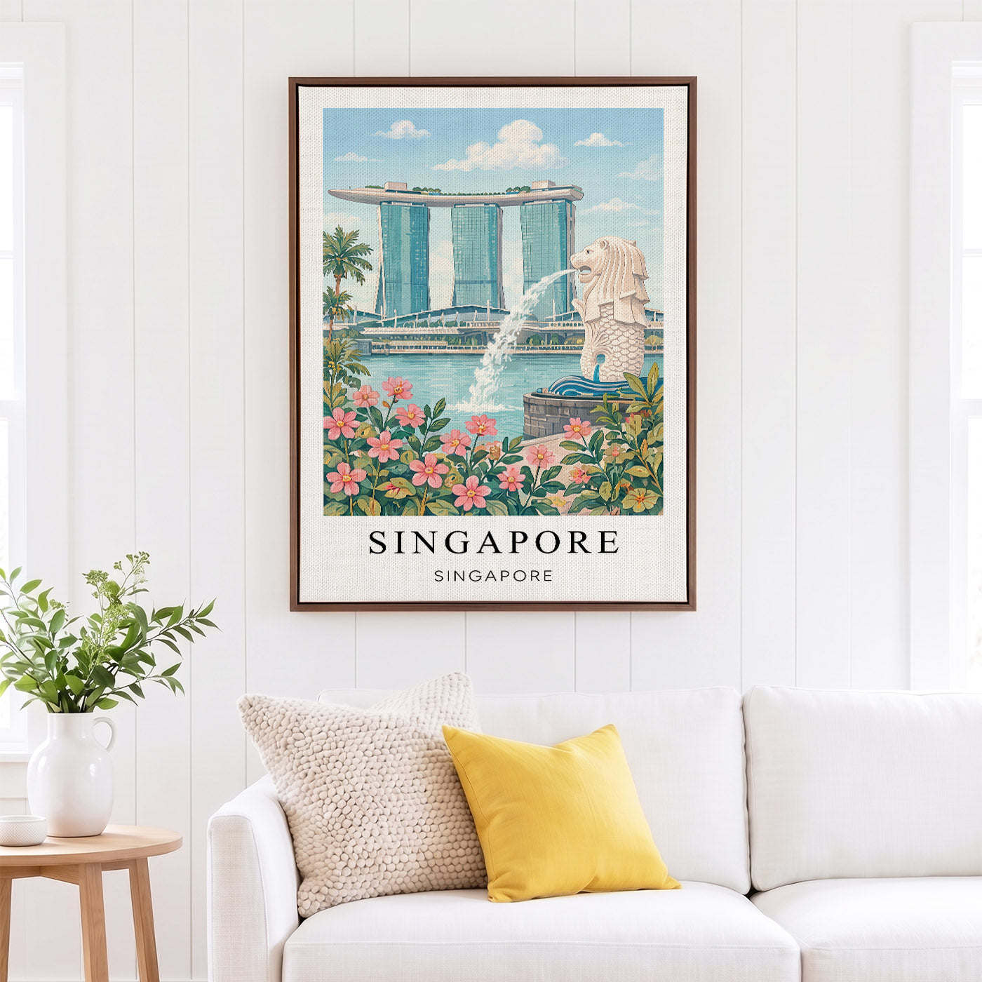 Singapore Canvas Wall Art — Marina Bay Cityscape Decor