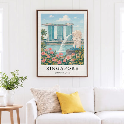 Singapore Canvas Wall Art — Marina Bay Cityscape Decor