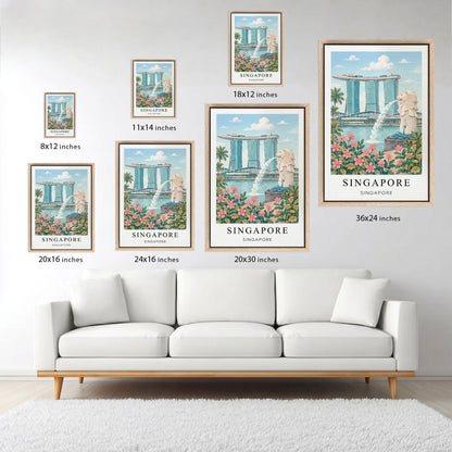 Singapore Canvas Wall Art — Marina Bay Cityscape Decor