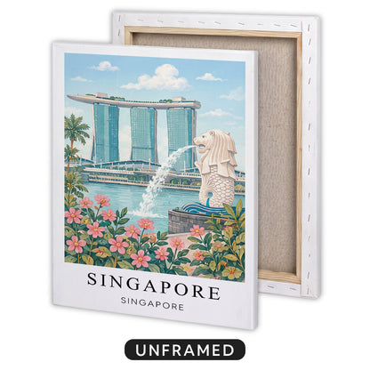 Singapore Canvas Wall Art — Marina Bay Cityscape Decor
