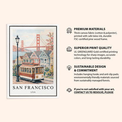 San Francisco Canvas Wall Art — California Cityscape Decor