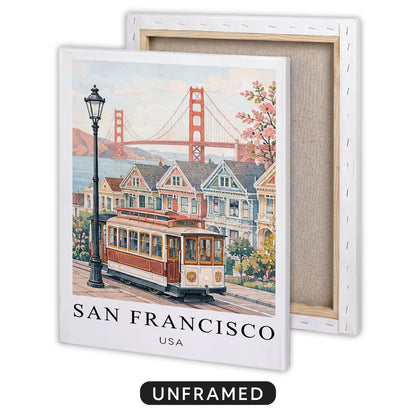 San Francisco Canvas Wall Art — California Cityscape Decor