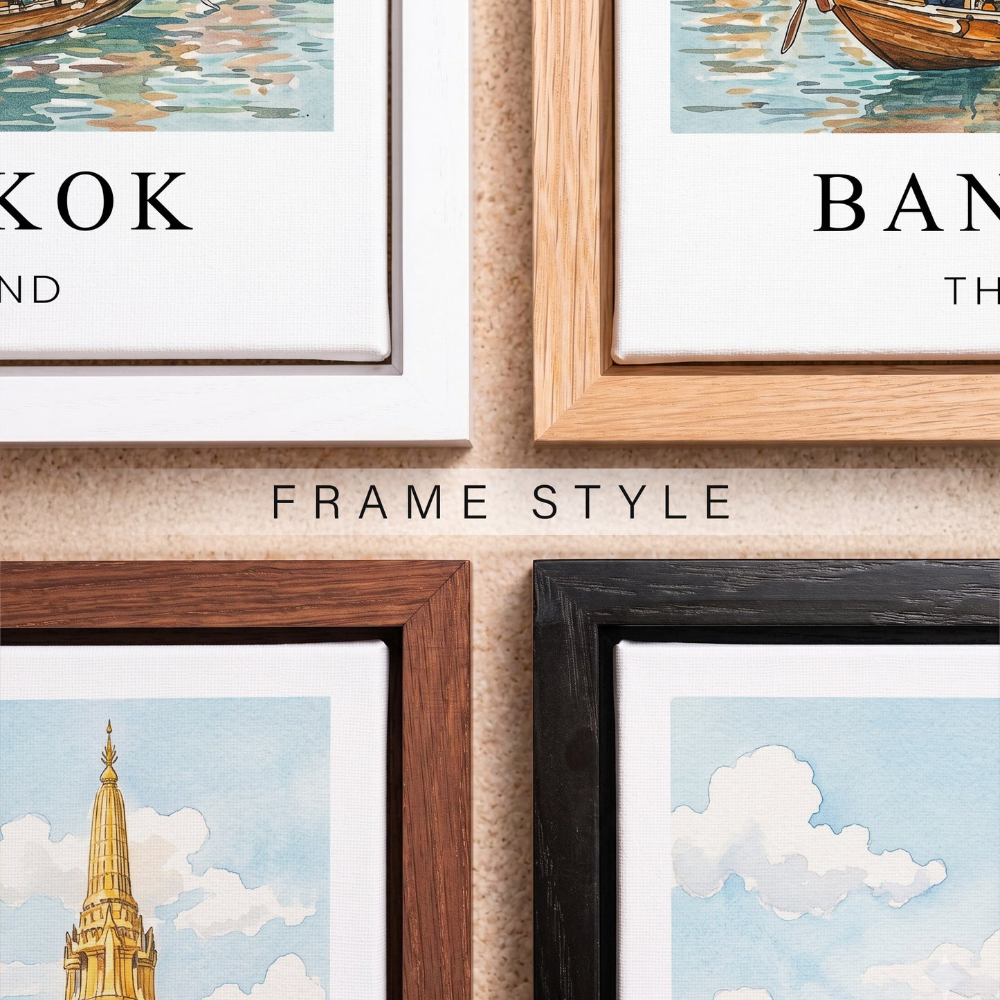 Bangkok Canvas Wall Art — Thailand Cityscape Decor