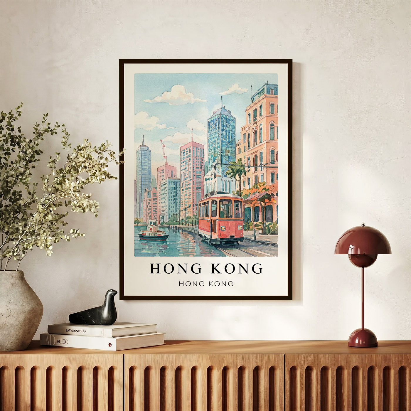 Hong Kong Canvas Wall Art — Harbor Cityscape Decor