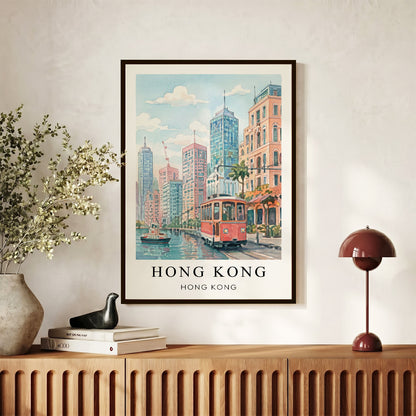 Hong Kong Canvas Wall Art — Harbor Cityscape Decor