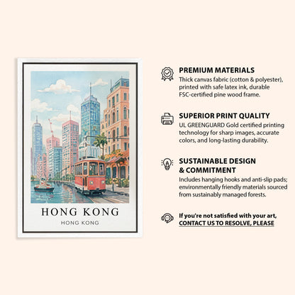 Hong Kong Canvas Wall Art — Harbor Cityscape Decor