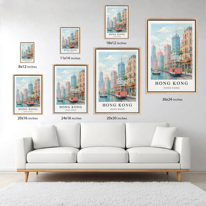 Hong Kong Canvas Wall Art — Harbor Cityscape Decor