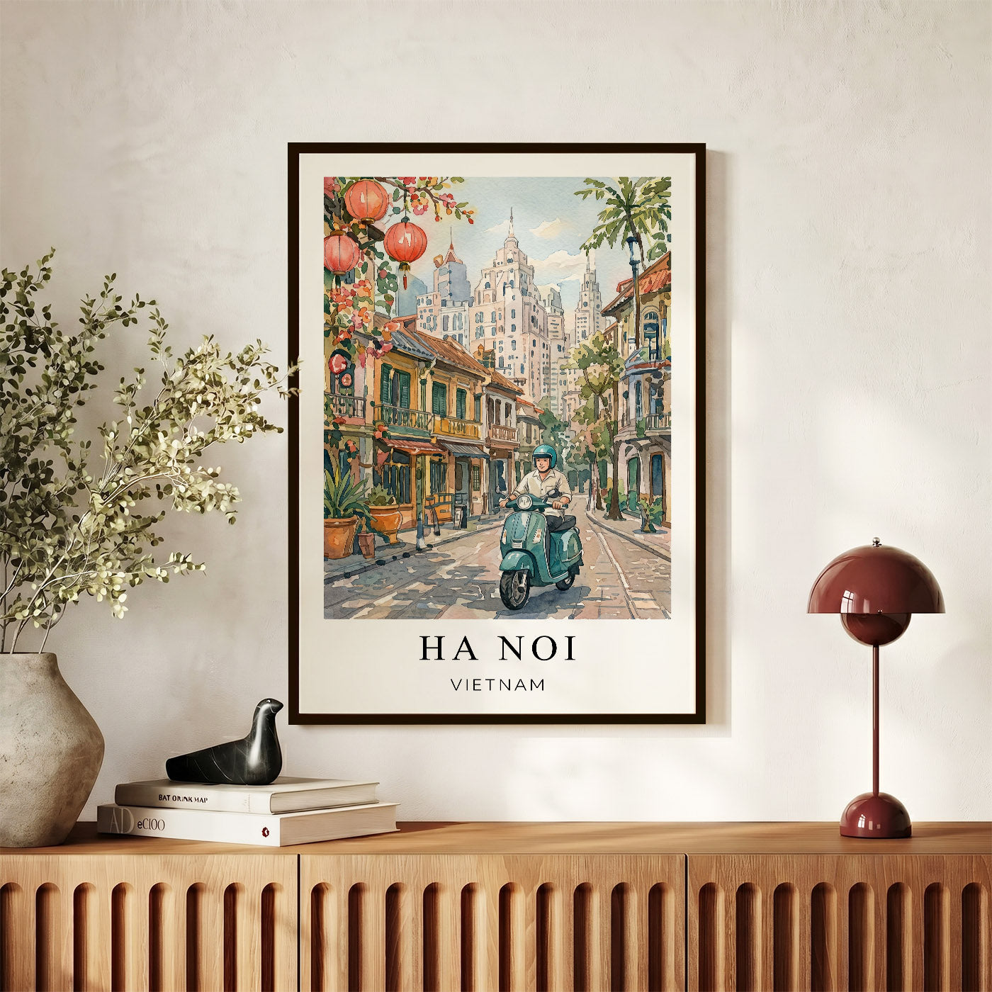 Hanoi Canvas Wall Art – Vietnam Travel Decor, Old Quarter Cityscape Artwork