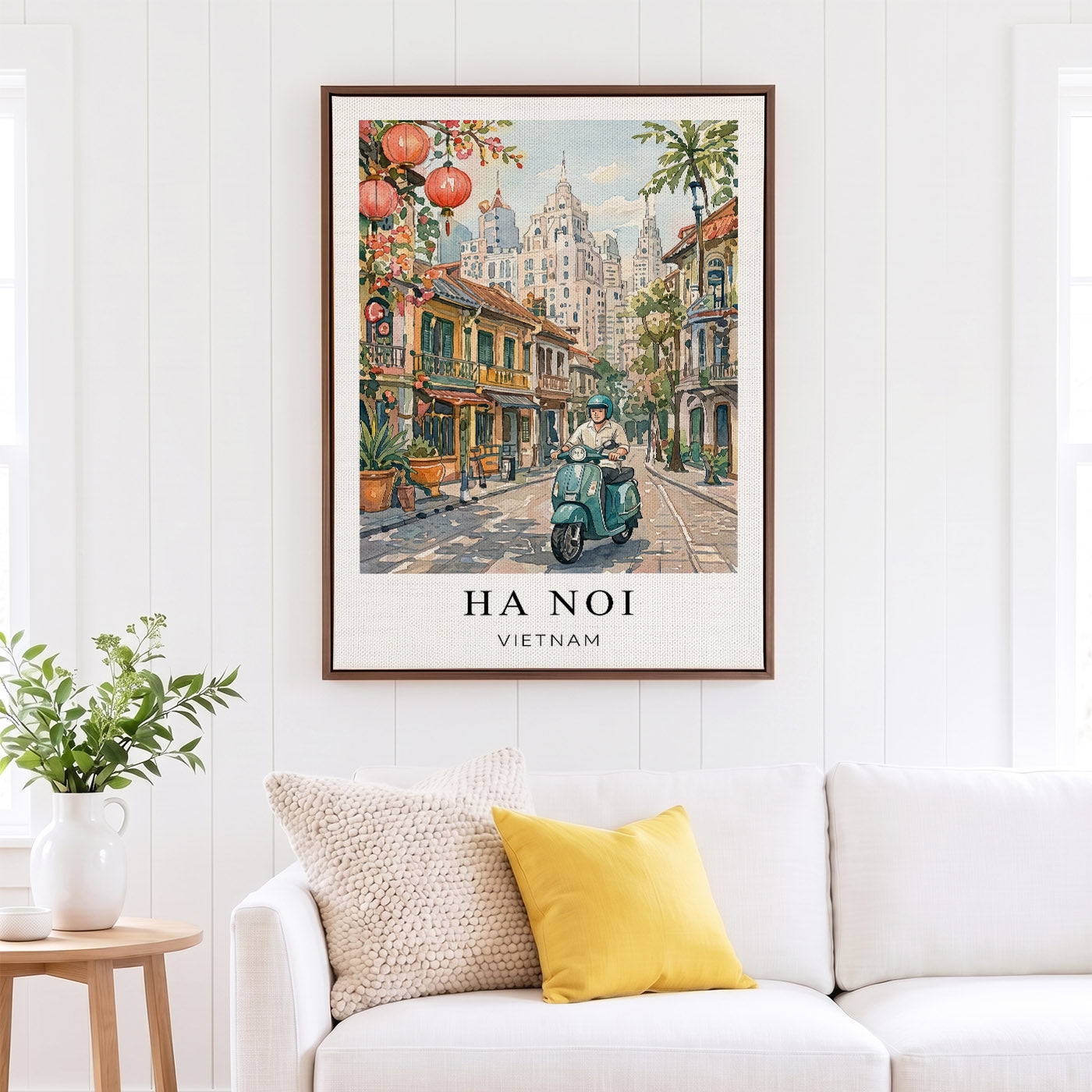 Hanoi Canvas Wall Art – Vietnam Travel Decor, Old Quarter Cityscape Artwork