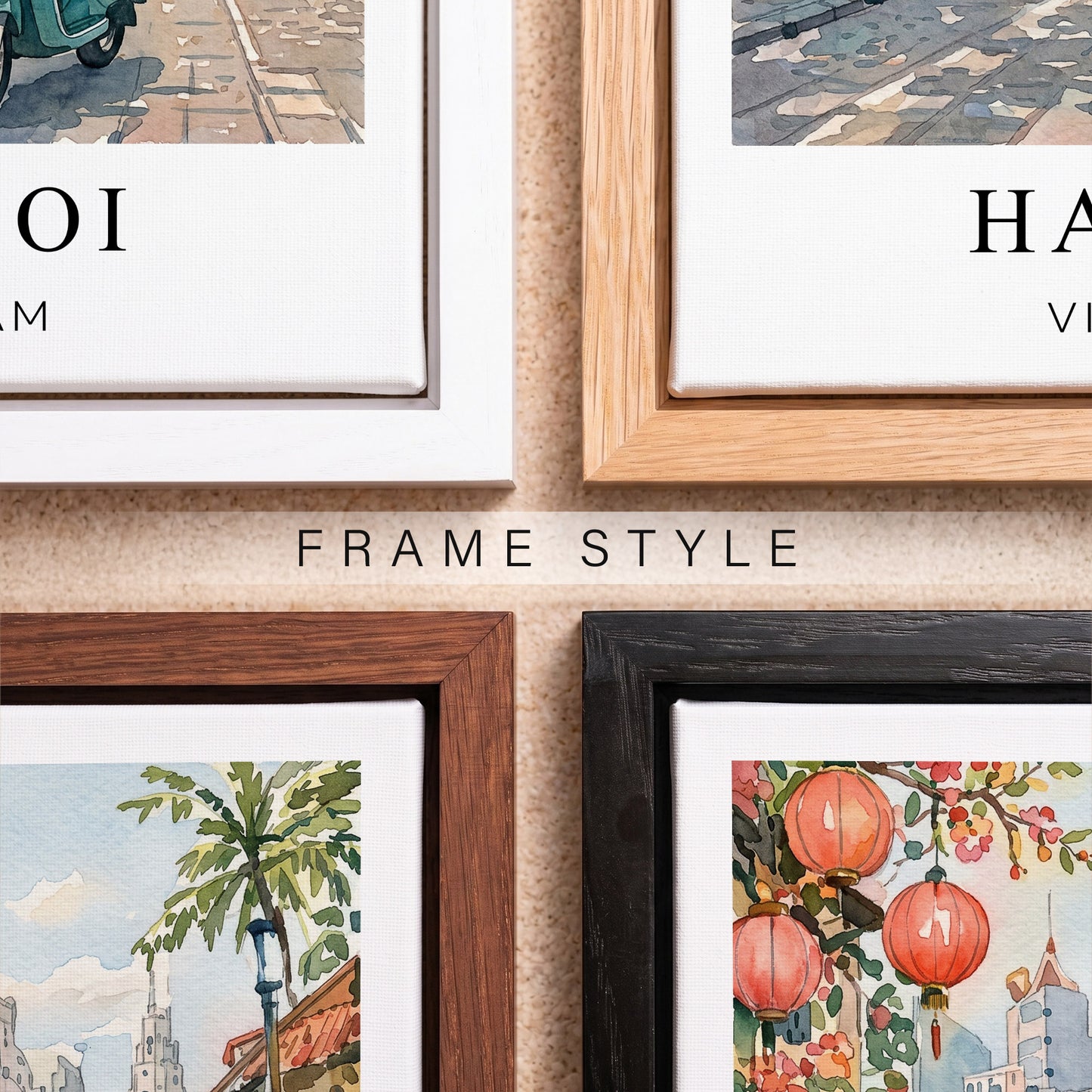 Hanoi Canvas Wall Art – Vietnam Travel Decor, Old Quarter Cityscape Artwork