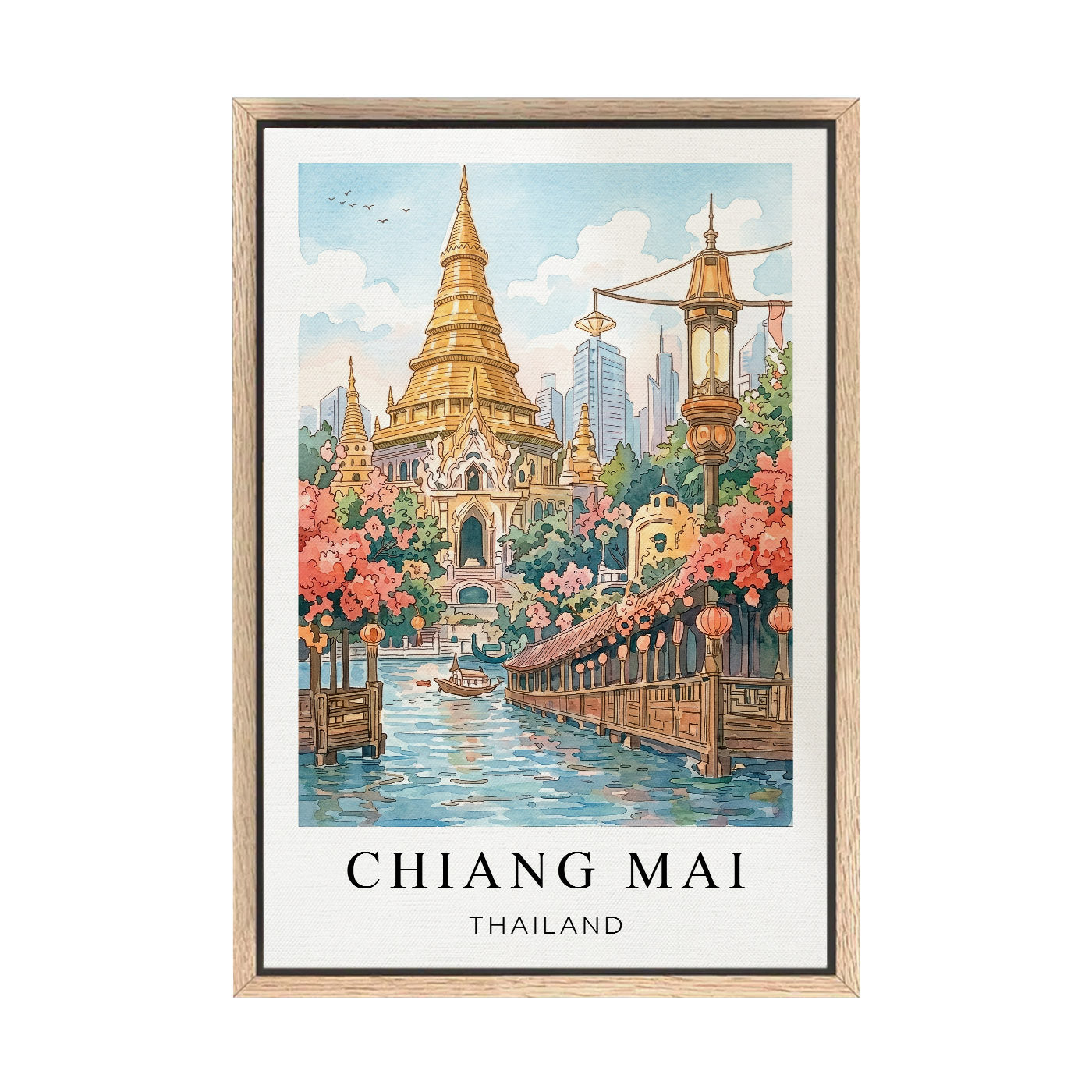 Chiang Mai Canvas Wall Art – Thailand Temple Decor, Cultural Travel Artwork
