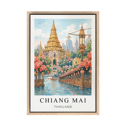 Chiang Mai Canvas Wall Art – Thailand Temple Decor, Cultural Travel Artwork