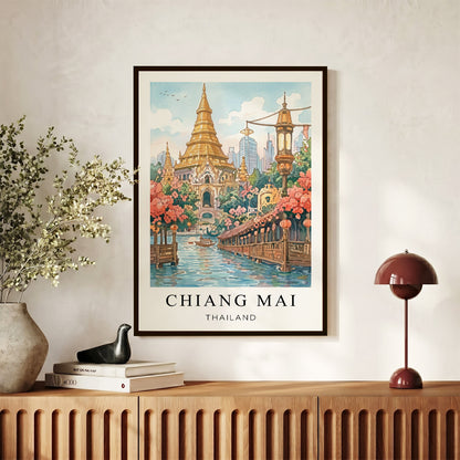 Chiang Mai Canvas Wall Art – Thailand Temple Decor, Cultural Travel Artwork