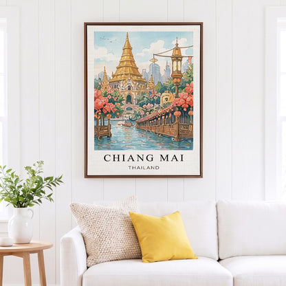 Chiang Mai Canvas Wall Art – Thailand Temple Decor, Cultural Travel Artwork