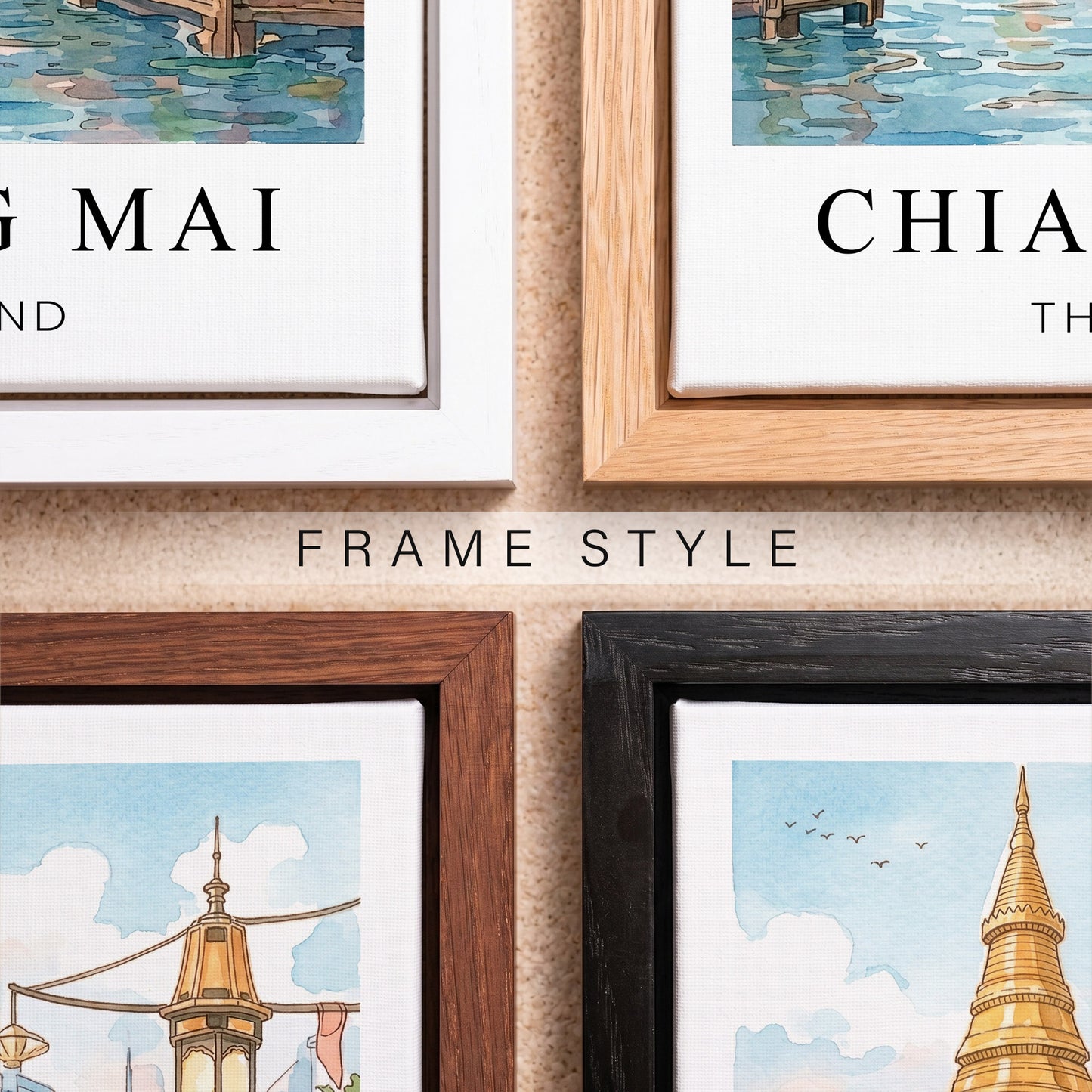 Chiang Mai Canvas Wall Art – Thailand Temple Decor, Cultural Travel Artwork