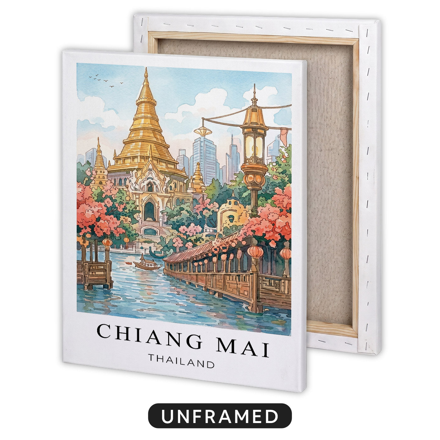 Chiang Mai Canvas Wall Art – Thailand Temple Decor, Cultural Travel Artwork