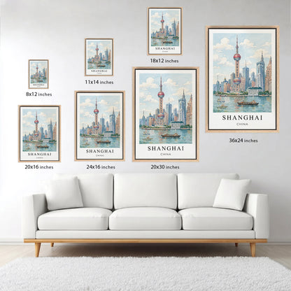 Shanghai Canvas Wall Art – China Skyline Decor, Oriental Pearl Tower Cityscape Artwork