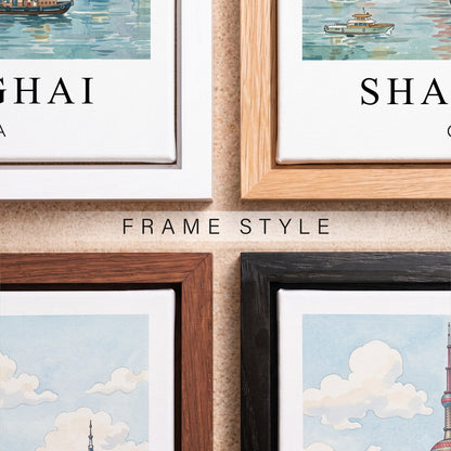 Shanghai Canvas Wall Art – China Skyline Decor, Oriental Pearl Tower Cityscape Artwork