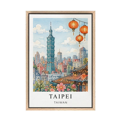 Taipei Canvas Wall Art – Taiwan Skyline Decor, Asian Cityscape Artwork